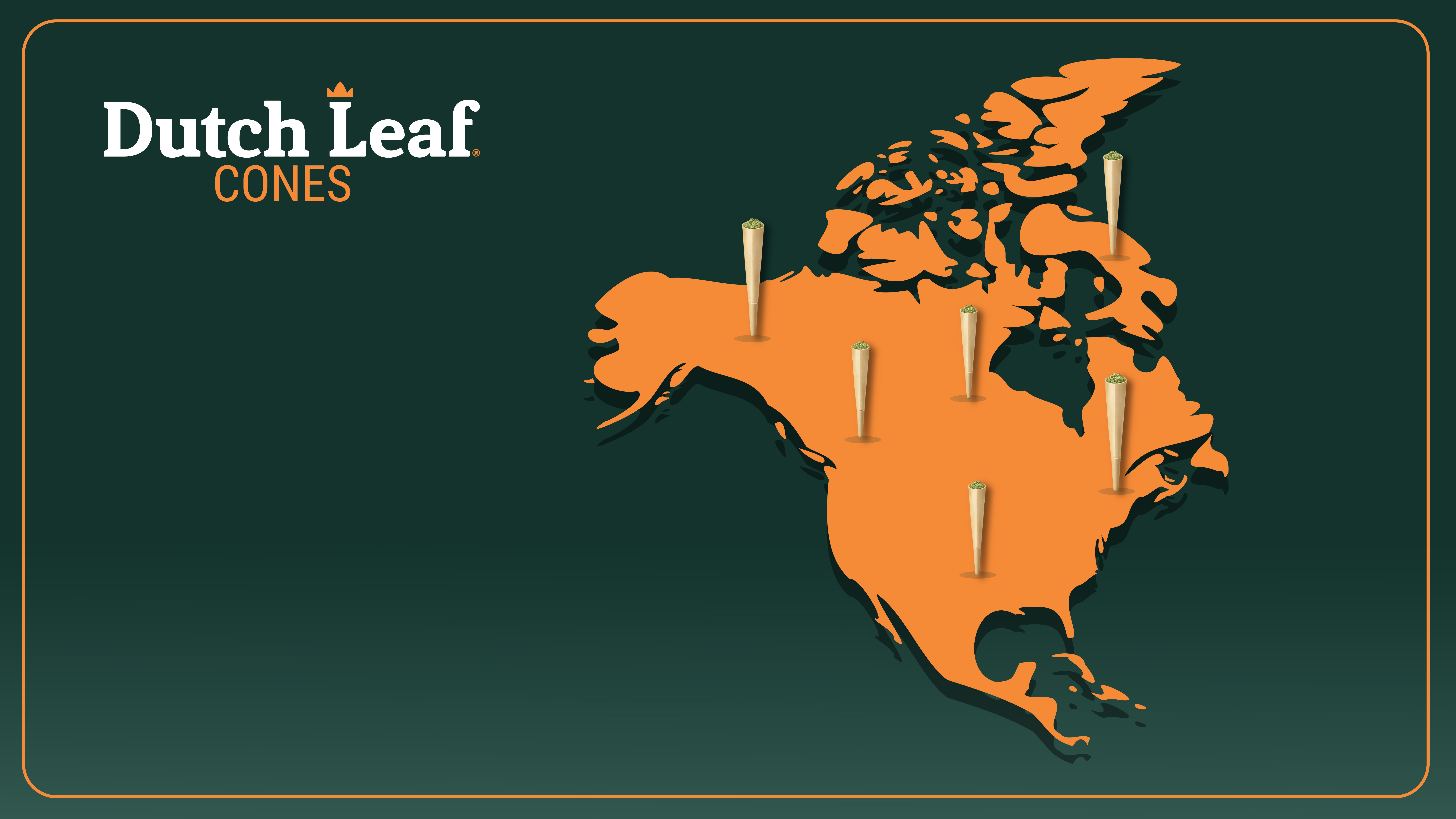 North america map with dutch colors and cones