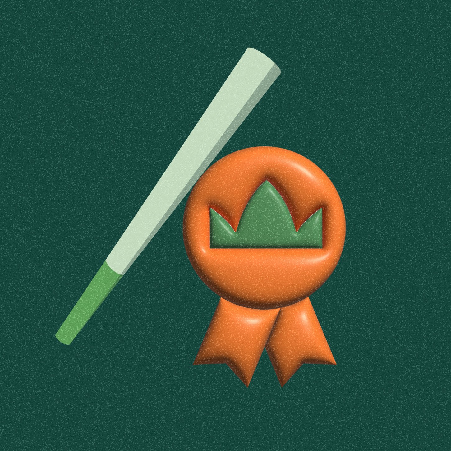 Medal visual for lowest fallout rate in the industry and a cone